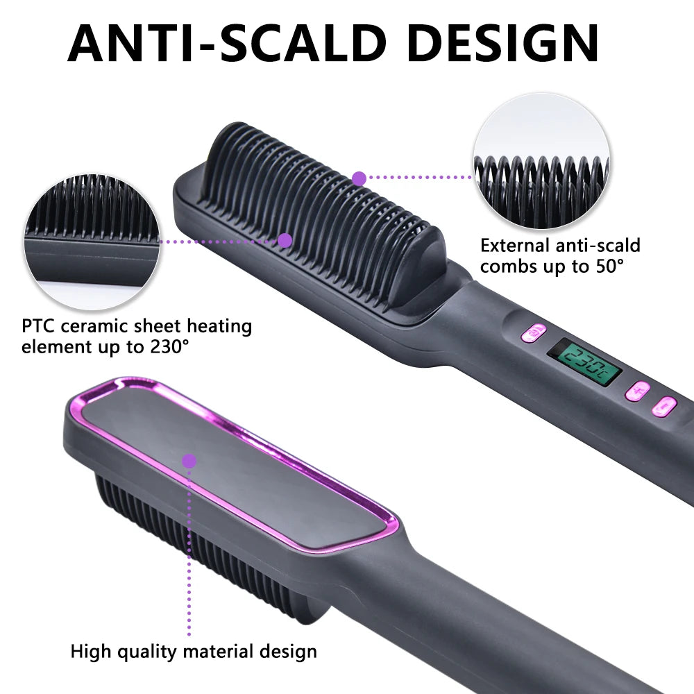 Electric Hot Comb Straightening Brush (Negative Ion)