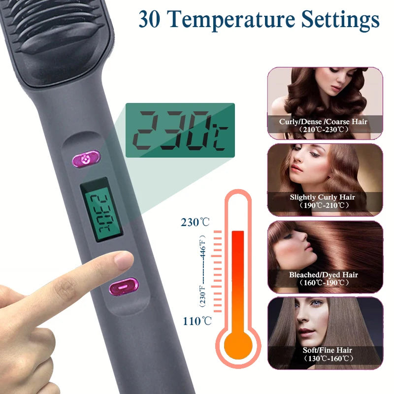 Electric Hot Comb Straightening Brush (Negative Ion)