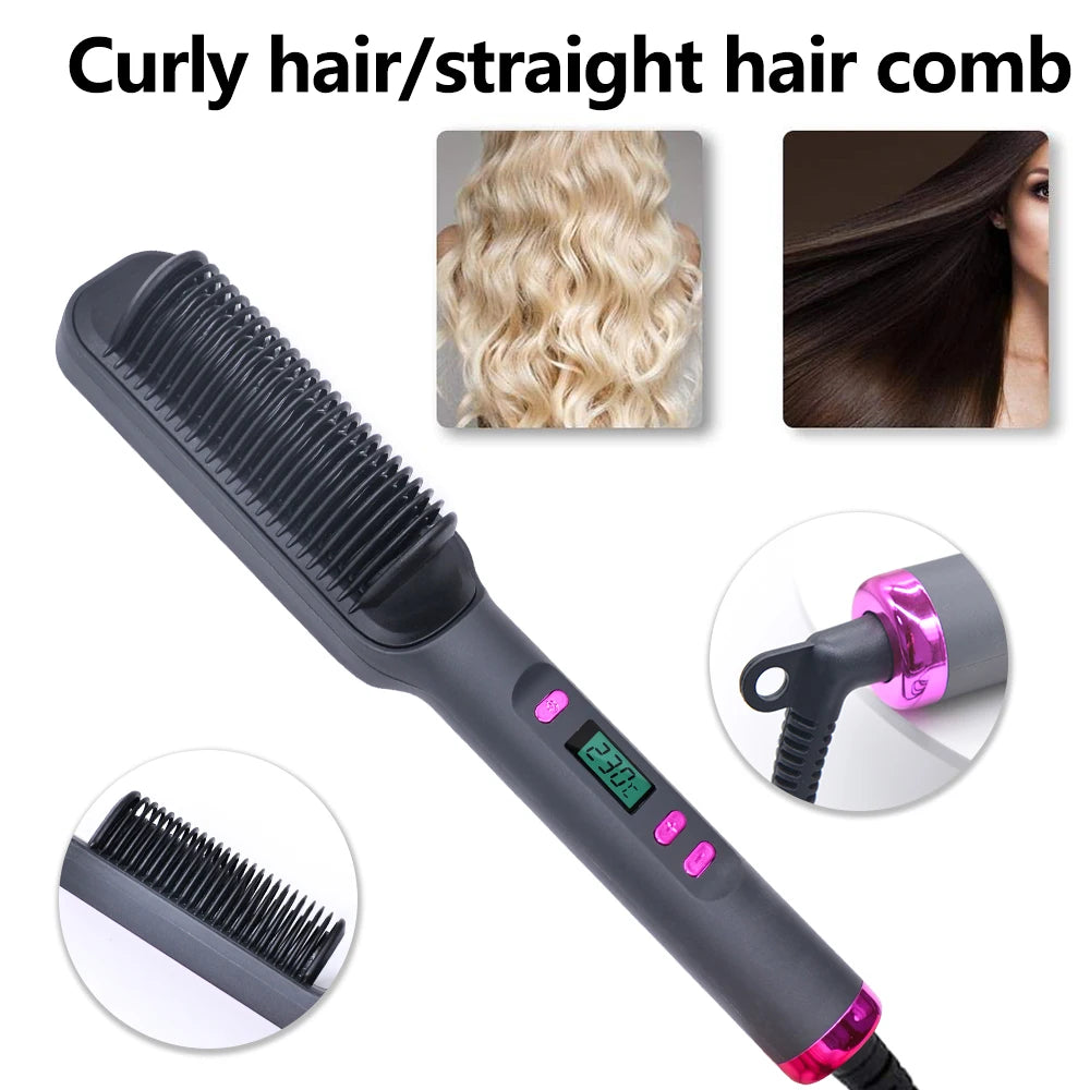 Electric Hot Comb Straightening Brush (Negative Ion)