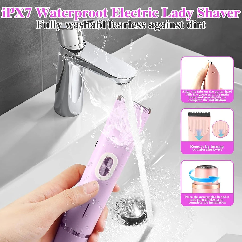 Waterproof Bikini & Body Hair Trimmer for Women