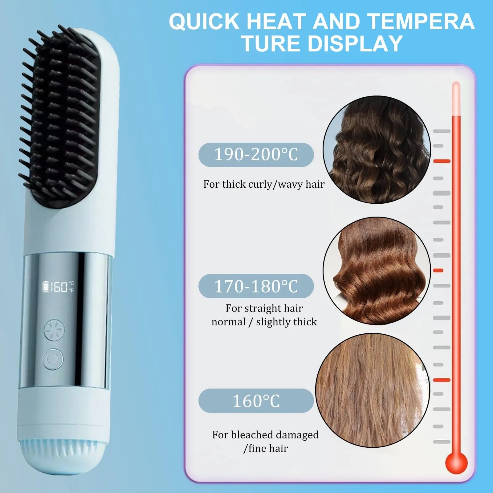 2026 Go Brush Pro™ Cordless Hair Straightener Brush